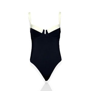 Monday Swimwear Classic Black and Cream One Piece